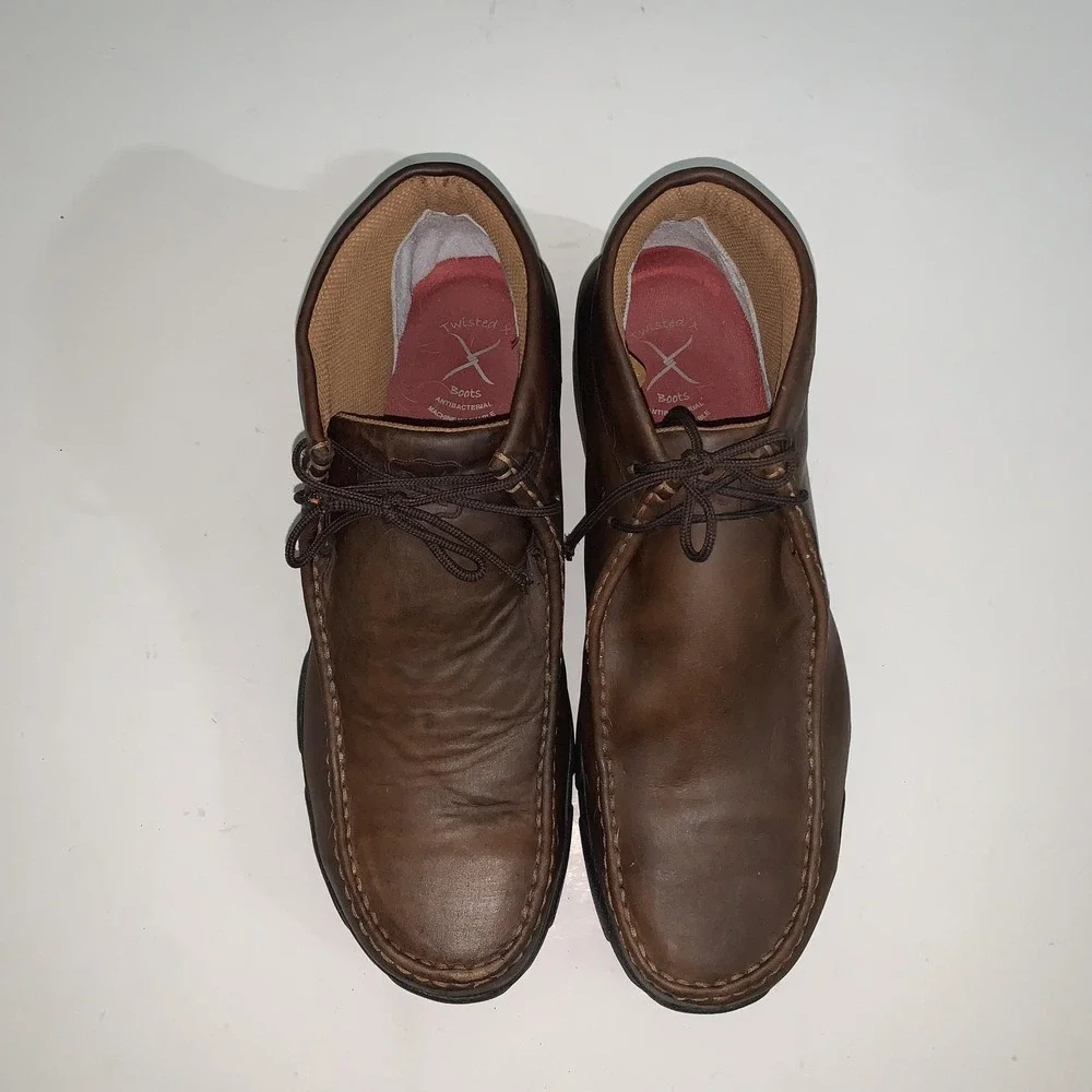 Twisted X Boots Mens Size 12W Brown Leather Chukka Ankle Steel Toe Work MDMST01